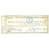 Image 1 : St. Louis & Southeastern Railway Co., 1874 Issue Obsolete Panic Currency Banknote.