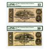Image 1 : C.S.A., 1862 $10, T-52 Issued Banknote Pair.