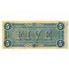 Image 2 : C.S.A., 1864, $5, T-69, Cr.565,  Unissued 7 over Inverted 7 Series Banknote.