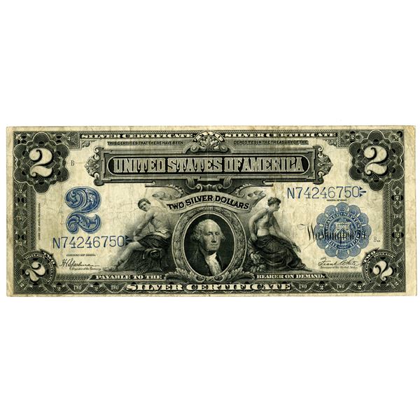 Fr. 258, Series of 1899, Silver Certificates, $2, VF to VF+ condition.