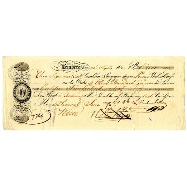 Lemberg Issued Bill of Exchange, 1833