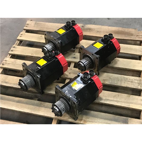 (4) FANUC A06B-0142-B077 AC SERVO MOTOR