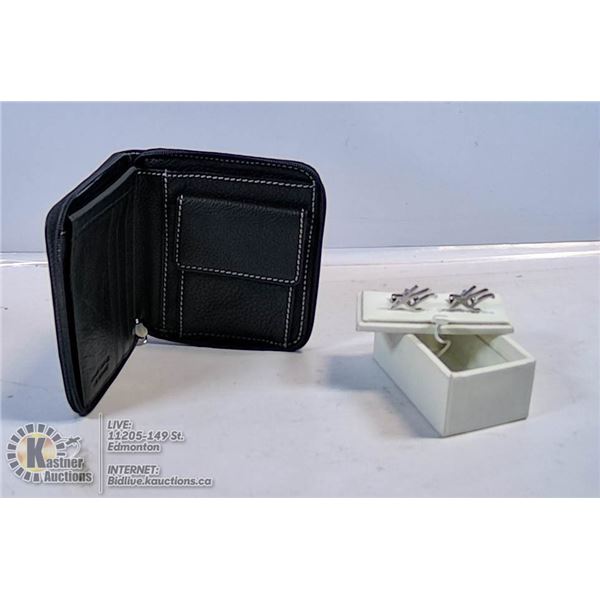 UNCLAIMED MENS KENNETH COLE CUFFLINKS & ZIPPERED