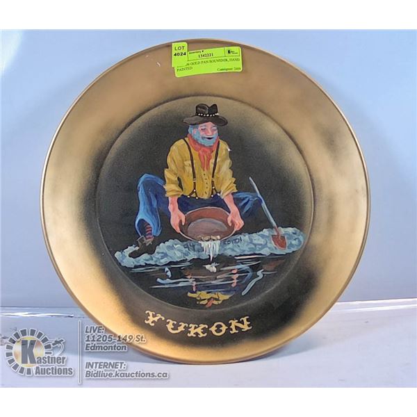 YUKON GOLD PAN SOUVENIR, HAND PAINTED
