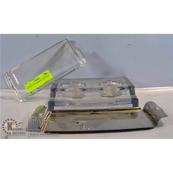 ANTIQUE 1912 INKWELL AND TRAY