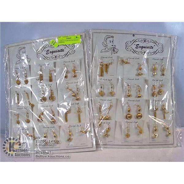 2 DISPLAY PACKS OF CLIP ON NEW EARRINGS