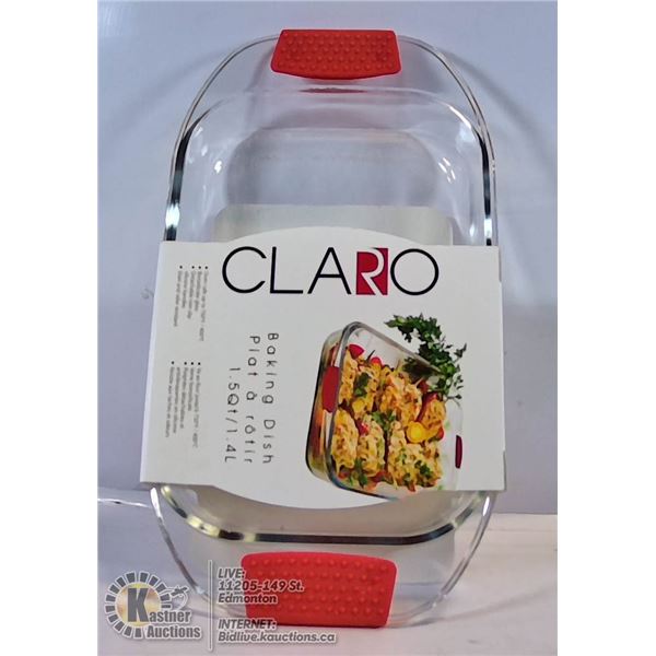 CLARO 1.5QT BAKING DISH W/ SILICONE HANDLES