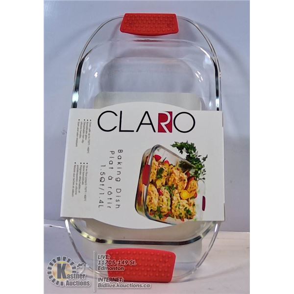 CLARO 1.5QT BAKING DISH W/ SILICONE HANDLES