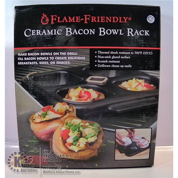 FLAME FRIENDLY CERAMIC BACON RACK