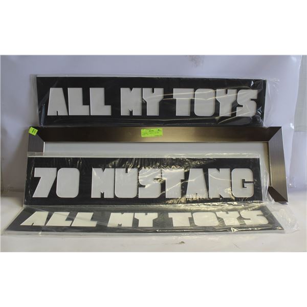1 - FRAME, 3 - MATS, 2 - ALL MY TOYS, 1 - 70