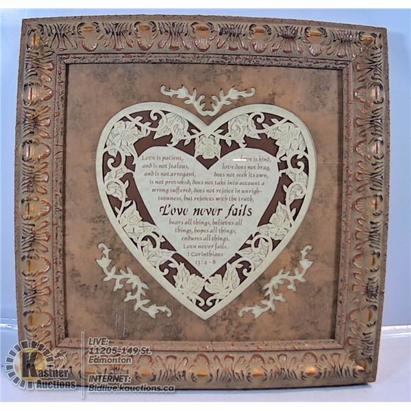 LOVE NEVER FAILS (FRAMED)