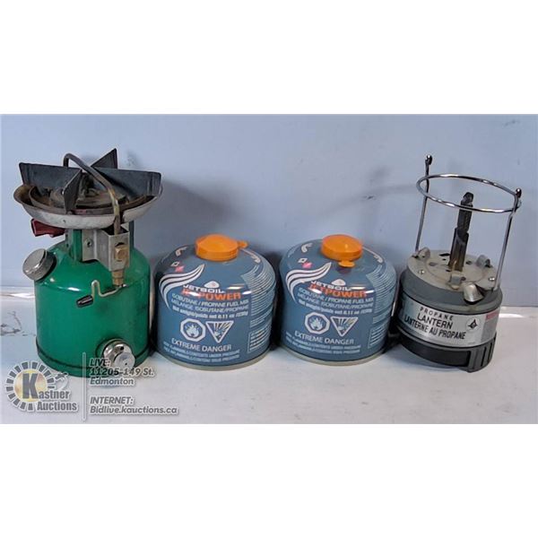 COLEMAN LANTERN BASES AND JETBOIL FUEL