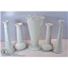 Image 1 : BOX OF MILK GLASS VASES