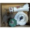 Image 1 : BOX LOT OF VASES WITH VASE LAMP