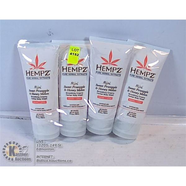 LOT OF 4 HEMPZ MINI SWEET PINEAPPLE & HONEY MELON