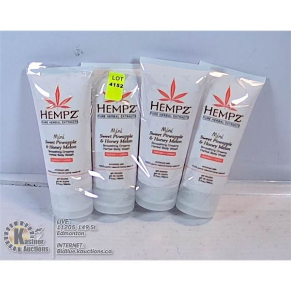 LOT OF 4 HEMPZ MINI SWEET PINEAPPLE & HONEY MELON