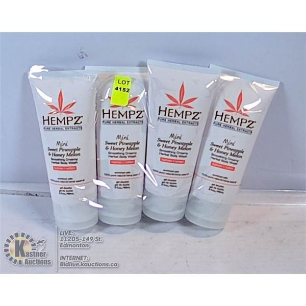 LOT OF 4 HEMPZ MINI SWEET PINEAPPLE & HONEY MELON