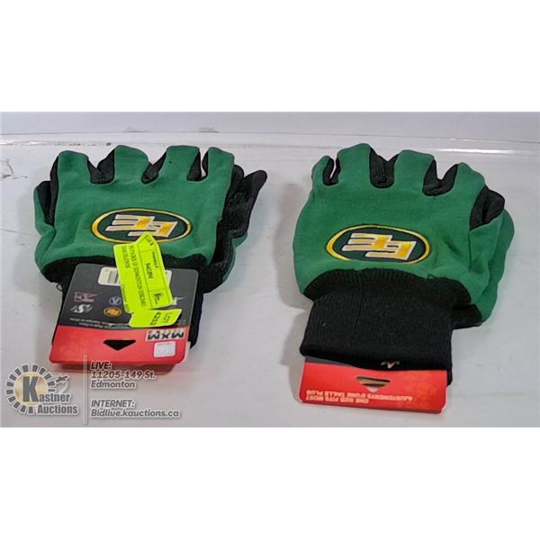 TWO PAIRS OF EDMONTON ESKIMO TEAM GLOVES