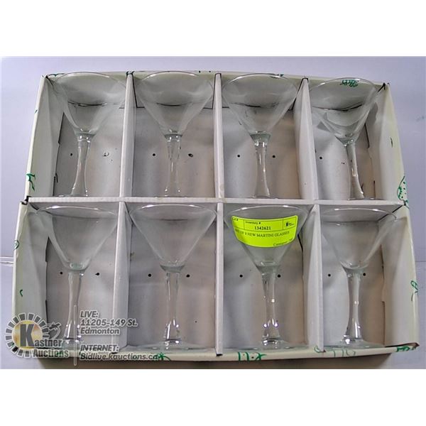 SET OF 8 NEW MARTINI GLASSES