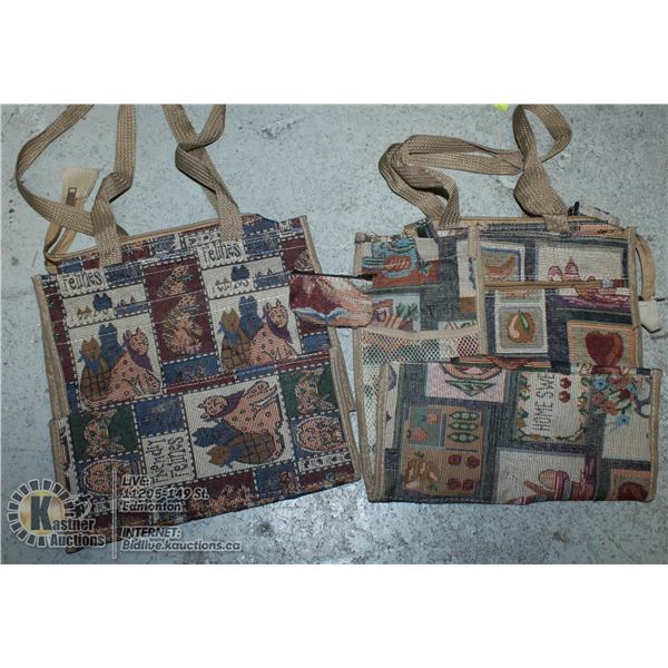 PAIR OF TAPESTRY TOTE BAGS