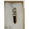 Image 1 : TIGERS EYE STONE WRAPPED IN SHEATH NECKLACE 925