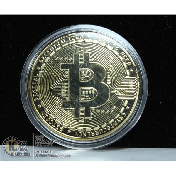 GOLD PLATED BITCOIN IN PROTECTIVE CASE