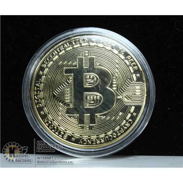 GOLD PLATED BITCOIN IN PROTECTIVE CASE