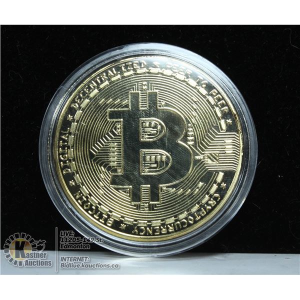 GOLD PLATED BITCOIN IN PROTECTIVE CASE