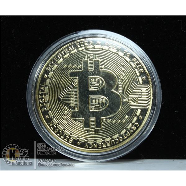 GOLD PLATED BITCOIN IN PROTECTIVE CASE
