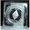 Image 1 : SILVER PLATED ETHEREUM COIN IN ROTATING CASE