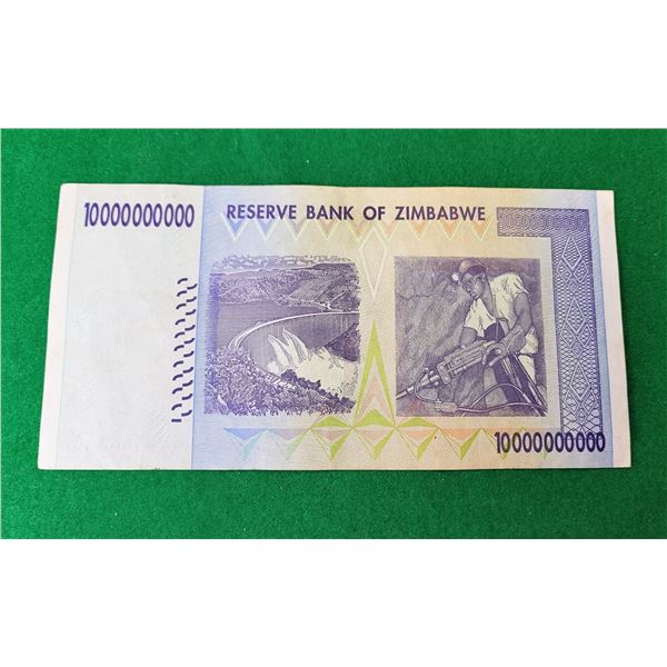 8)  ZIMBABWE 10 BILLION DOLLAR BANKNOTE