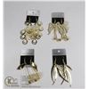 Image 1 : 4 PAIRS OF NEW GOLD TONE EARRINGS