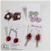Image 1 : SET OF 4 NEW CLIP ON CRYSTAL EARRINGS
