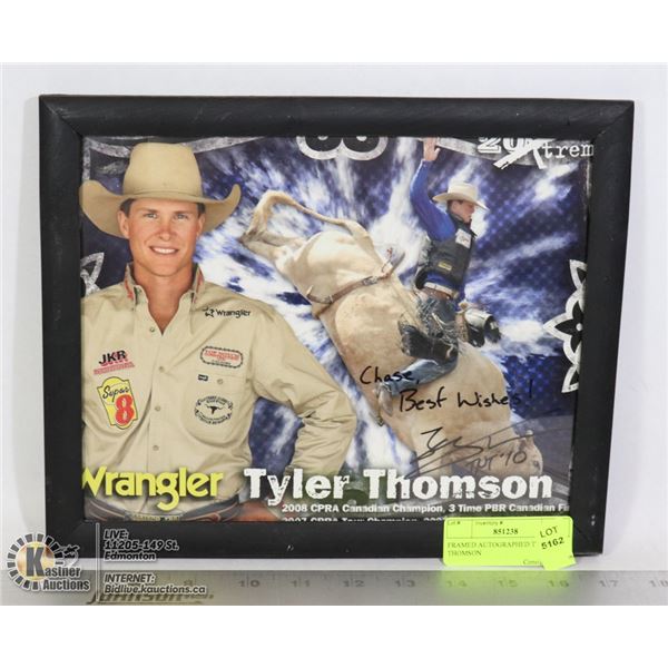 FRAMED AUTOGRAPHED TYLER THOMSON