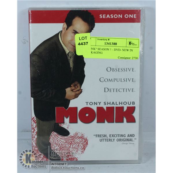 "MONK" SEASON 1 - DVD- NEW IN PACKAGING