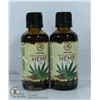 Image 1 : TWO BOTTLES OF 100% PURE AND NATURAL HEMP OIL.