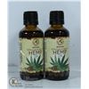 Image 1 : TWO BOTTLES OF 100% PURE AND NATURAL HEMP OIL.