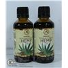 Image 1 : TWO BOTTLES OF 100% PURE AND NATURAL HEMP OIL.