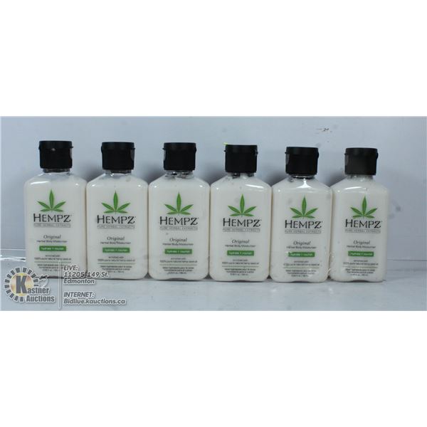 LOT OF 6 HEMPZ ORIGINAL HERBAL BODY MOISTURIZERS