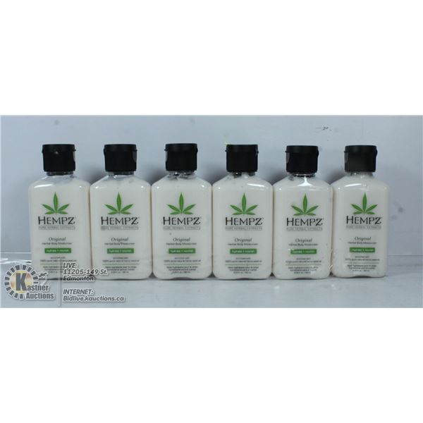 LOT OF 6 HEMPZ ORIGINAL HERBAL BODY MOISTURIZERS