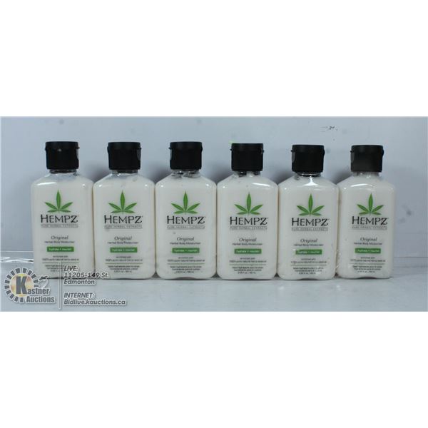 LOT OF 6 HEMPZ ORIGINAL HERBAL BODY MOISTURIZERS