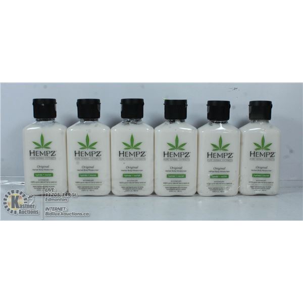 LOT OF 6 HEMPZ ORIGINAL HERBAL BODY MOISTURIZERS