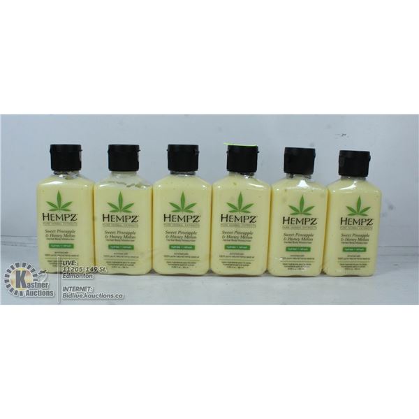 LOT OF 6 HEMPZ SWEET PINEAPPLE AND HONEY MELON