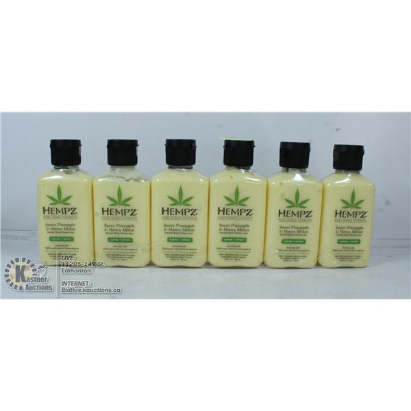LOT OF 6 HEMPZ SWEET PINEAPPLE AND HONEY MELON