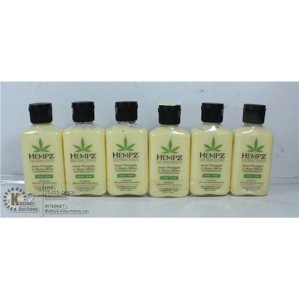 LOT OF 6 HEMPZ SWEET PINEAPPLE AND HONEY MELON