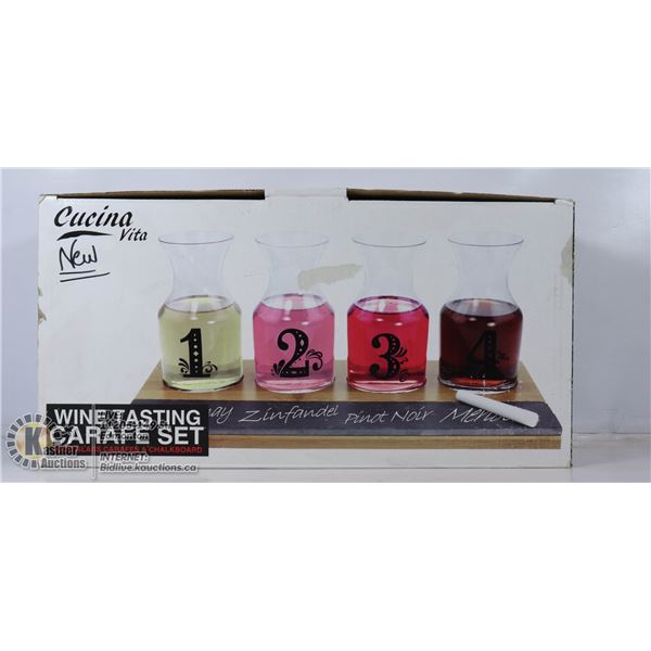 4PC WINE TASTING CARAFE SET