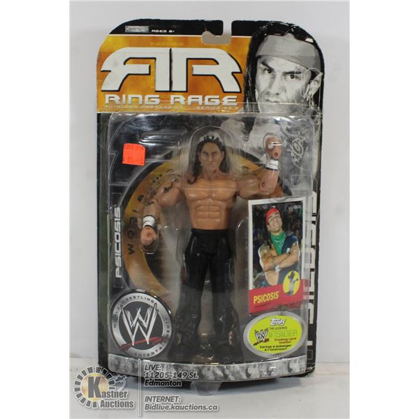 SEALED RING RAGE WWE FIGURE WITH TRADING CARD