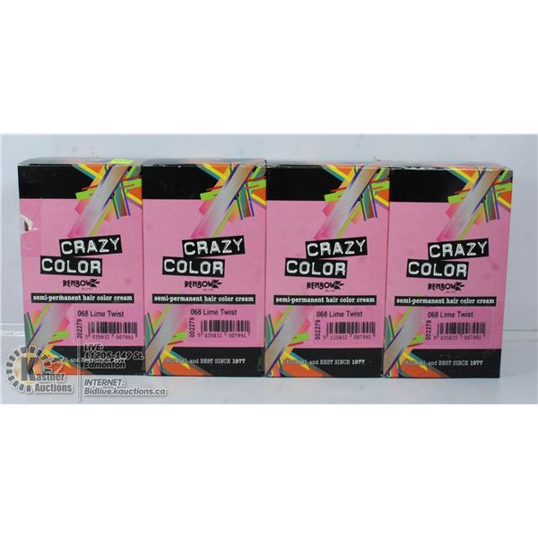 4 CRAZY COLOR SEMI-PERMANENT HAIR CREAM LIME TWIST