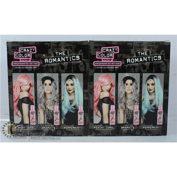 2 BOXES CRAZY COLOR "THE ROMANTICS" SEMI PERMANENT