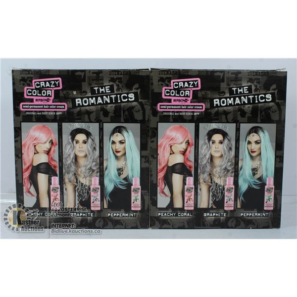 2 BOXES CRAZY COLOR "THE ROMANTICS" SEMI PERMANENT